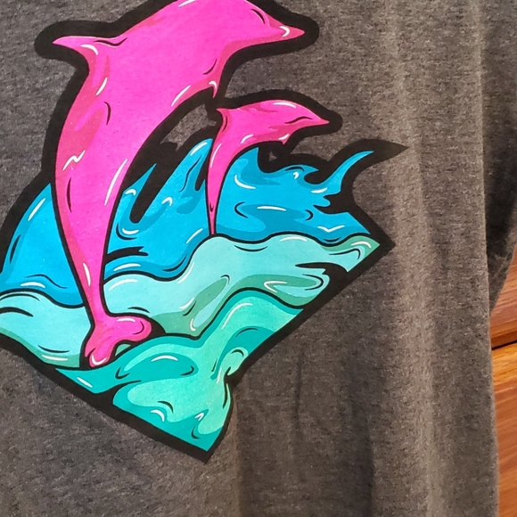 Pink Dolphin Short Sleeve T Shirt - Picture 2 of 4